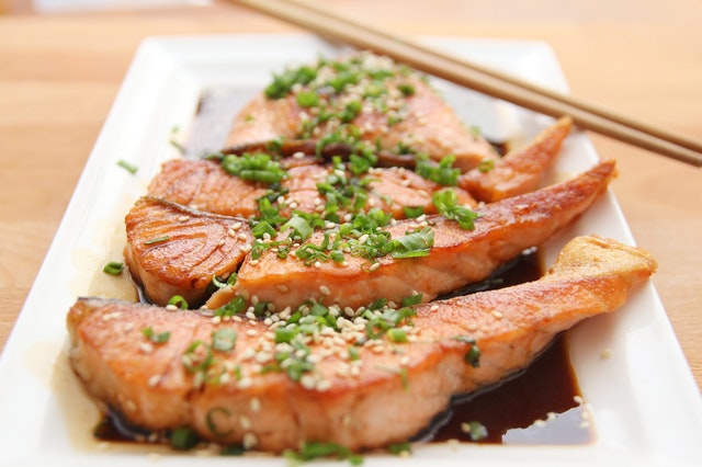 Food Salmon Teriyaki Cooking